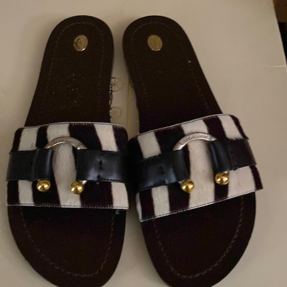 YSL leather and calfskin slides